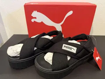 [새상품급] PUMA 블랙 스포츠 샌들 23cm