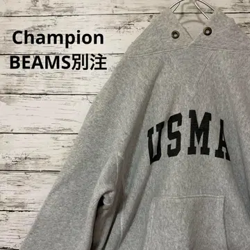 Champion BEAMS 별주 단색 택 복각 리버스 위브 USMA