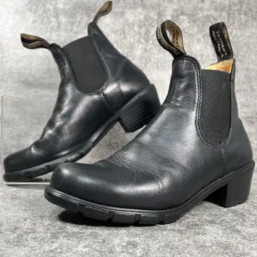블런드스톤 가죽 사이드 고어 부츠 힐 블랙 여성용 23cm