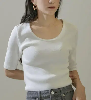 SALON adam et rope 화이트 반팔 티셔츠