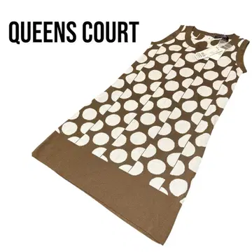 [새상품] QUEENS COURT 슬리브리스 도트 원피스 M