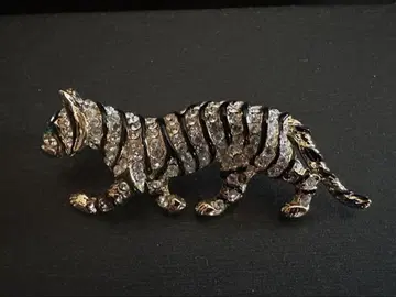 SWAROVSKI 사용 고양이 or 호랑이 Vintage 브로치