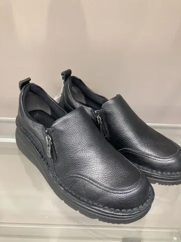 천연 가죽 하이솔 더블 지퍼 레더 스니커즈 23.0cm 24.0cm