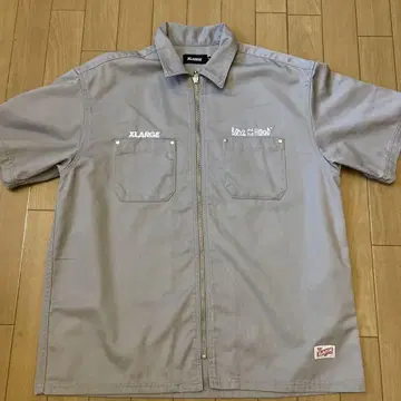 XLARGE 버튼 지퍼 셔츠 M 그레이