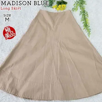 [미사용급] 매디슨 블루 플레어 스커트 베이지 롱 M 맥시 기장