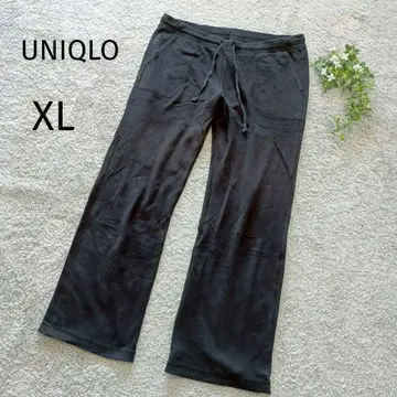 UNIQLO 유니클로 릴랙스 팬츠 얇은 소재 스웨트 XL 블랙 3917