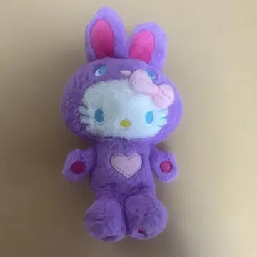 헬로키티 봉제 인형 키링 보라색