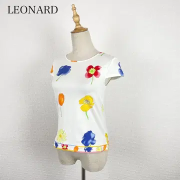 LEONARD 티셔츠 스트레치 꽃무늬 일본제