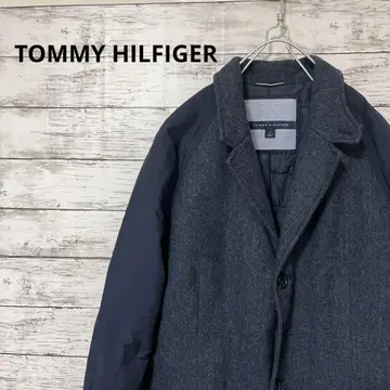 TOMMY HILFIGER 절개 충전재 체스터 코트