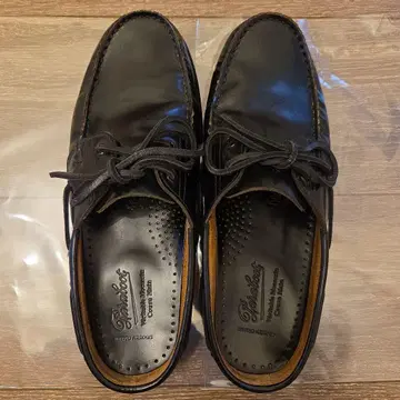 파라부트 유나이티드 애로우즈 별주 블랙 가죽 슬립온