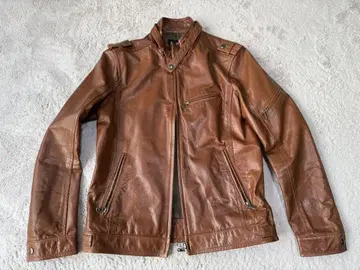 SETTING CRACKS 염소 가죽 가죽 자켓 L~XL 브라운