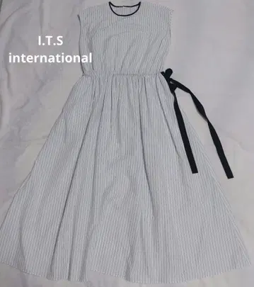 I.T.S international 배색 사이드 리본 원피스