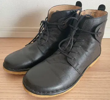 [ hocco ] 가죽 레이스업 숏부츠 블랙 24cm 박스 포함