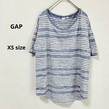갭 GAP 반팔 티셔츠 XS 보더 블루 크루넥 스트라이프