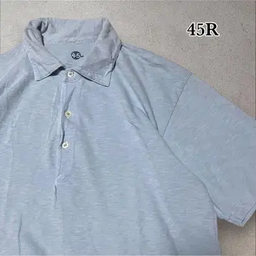 45R 수피마 천축 피케 셔츠 블루 size3 자수