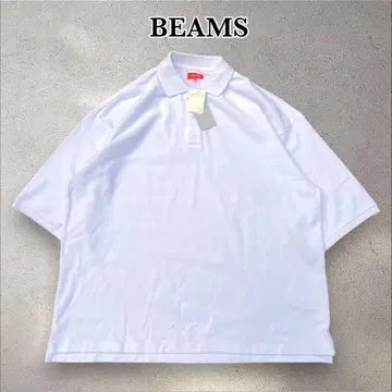 새상품 BEAMS 헤비 카노코 피케 셔츠 화이트 오버 사이즈 XL