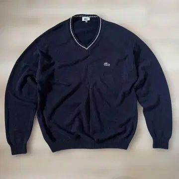 LACOSTE V넥 스웨터 네이비
