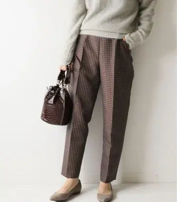 spick&span 체크 테이퍼드 팬츠