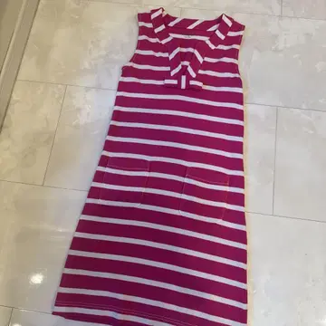 kate spade 핑크 스트라이프 슬리브리스 원피스 S