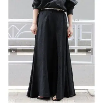 플라주 린넨 롱 스커트 블랙 38