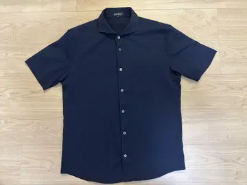 [ Paul Stuart 폴 스튜어트 ] 다크 네이비 반팔 셔츠 XL