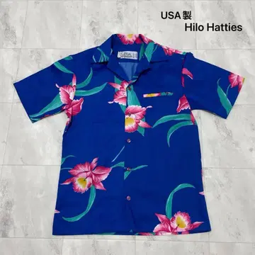 USA 제작 Hilo Hatties 알로하 셔츠 오픈 칼라 80년대