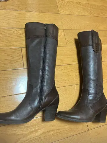 [ 새상품급 ] 다크 브라운 가죽 롱 부츠