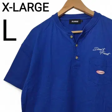 새상품급 XLARGE 가슴 포켓 자수 로고 빅 실루엣 헨리넥 셔츠