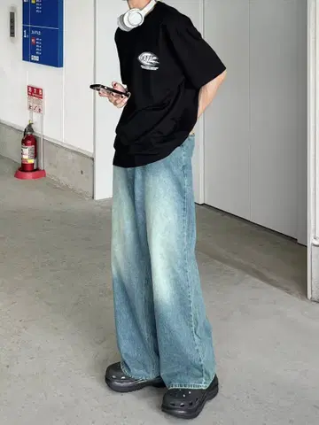 [ youll ] vintage wash denim wide pants