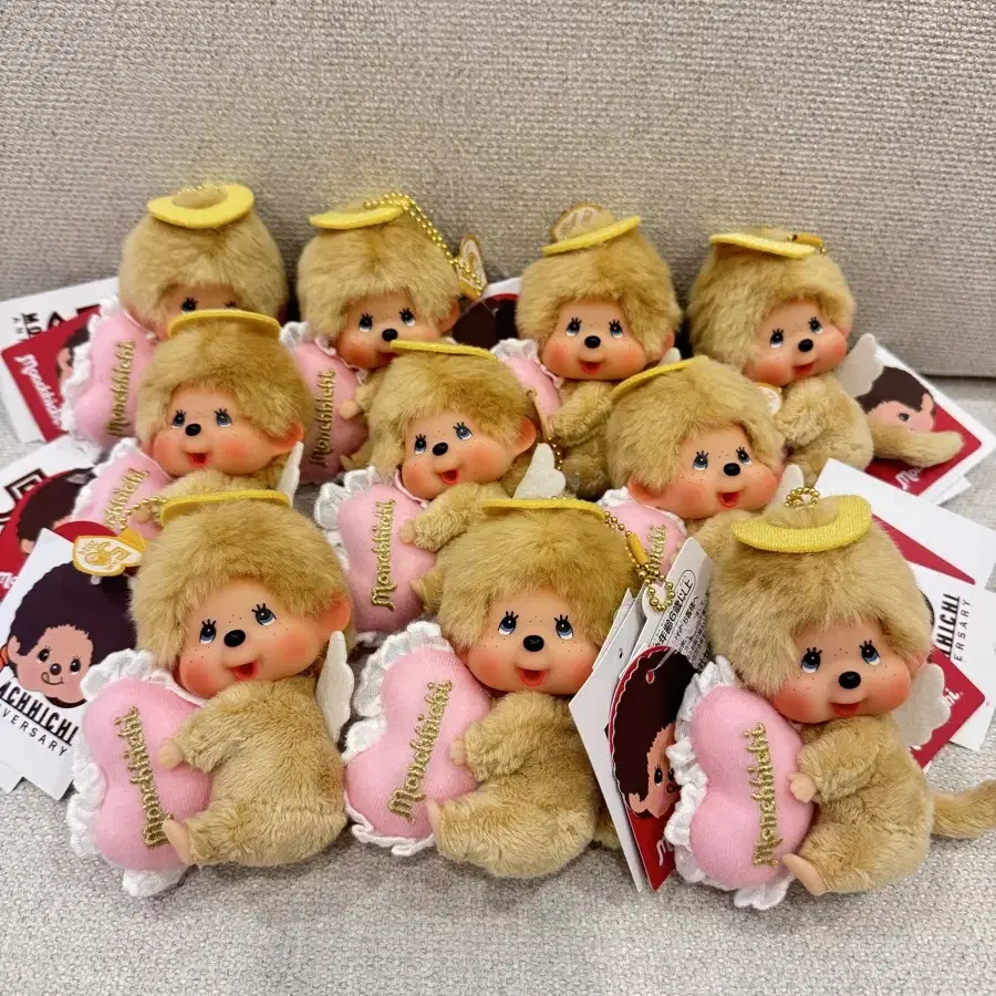Monchhichi Bebichhichi Big Head SS Girl Key Chain Pink