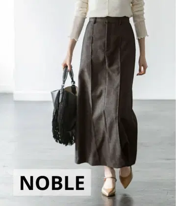 [극미품] NOBLE 데님 라이크 울 맥시 스커트 워셔블
