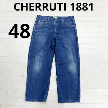 유162 CHERRUTI1881 데님 팬츠 청바지 하의 블루
