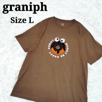 graniph 그라니프 도넛 donut 자수 티셔츠 반팔 브라운