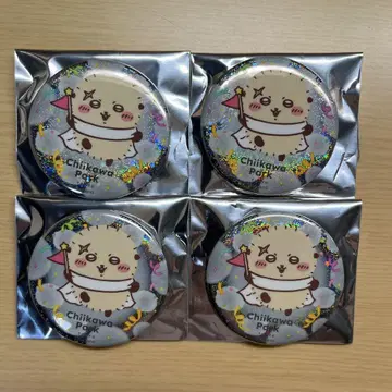 치이카와 파크 트레이딩 홀로그램 캔뱃지 랏코 4개 세트