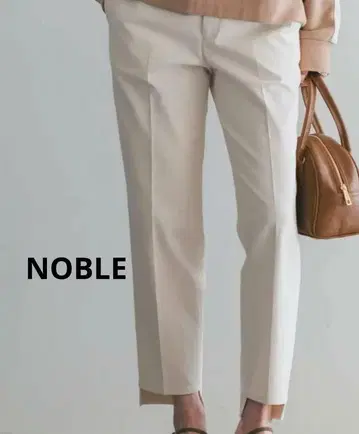 NOBLE 드라이 코튼 린넨 스텝 헴 팬츠 2 화이트