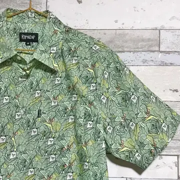 Ripndip 버튼 반팔 셔츠 (고양이)