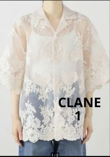 사용 적음 CLANE SHEER FLOWER 레이스 셔츠 사이즈 1