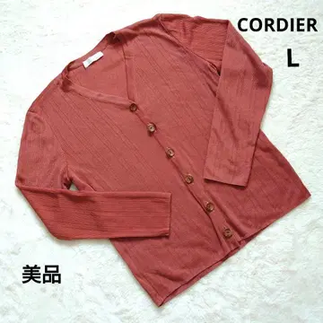 CORDIER 코르디아 테라코타 리브 가디건 L