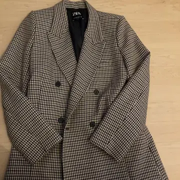 zara 건클럽 체크 테일러드 자켓 M