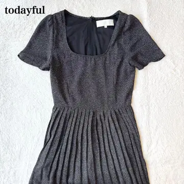 TODAYFUL 조젯 패턴 드레스 도트 플리츠 스퀘어