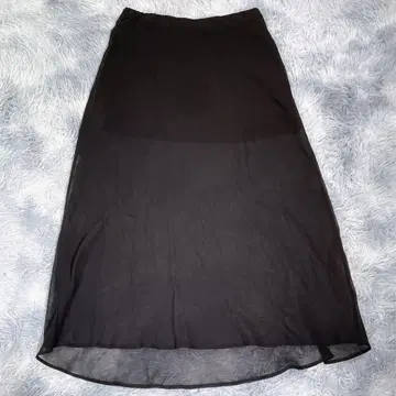 ZARA [ M ] 시어 롱 스커트 블랙 여성용 얇은 소재 허리밴딩