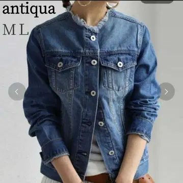 antiqua 안티카 컷오프 노카라 데님 자켓 G자켓