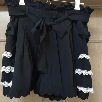 유메텐보 숏팬츠 프릴 티어드 레이스 리본 숏 팬츠