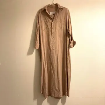 BLUEBIRD BOULEVARD 핑크 베이지 셔츠 원피스