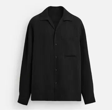 ZARA 스트라이프 패턴 자카드 셔츠 블랙 M 사이즈