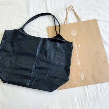 요건 레일/돈피 토트백/네이비