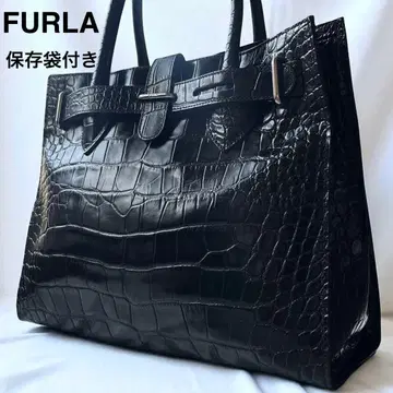 [새상품급] 훌라 토트백 핸드백 악어 엠보싱 블랙