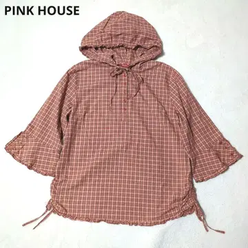 [ PINKHOUSE ] 핑크하우스 판초풍 블라우스 체크 무늬 브라운