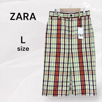 ZARA 자라 새상품 체크 무늬 타이트 스커트 L 무릎 기장