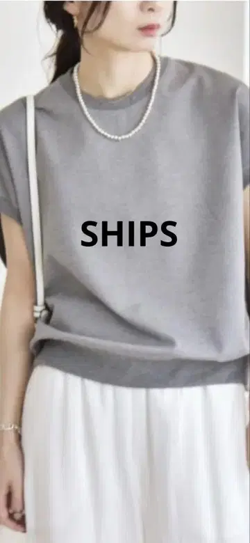 SHIPS 카란시엘 상의 프렌치 슬리브 그레이